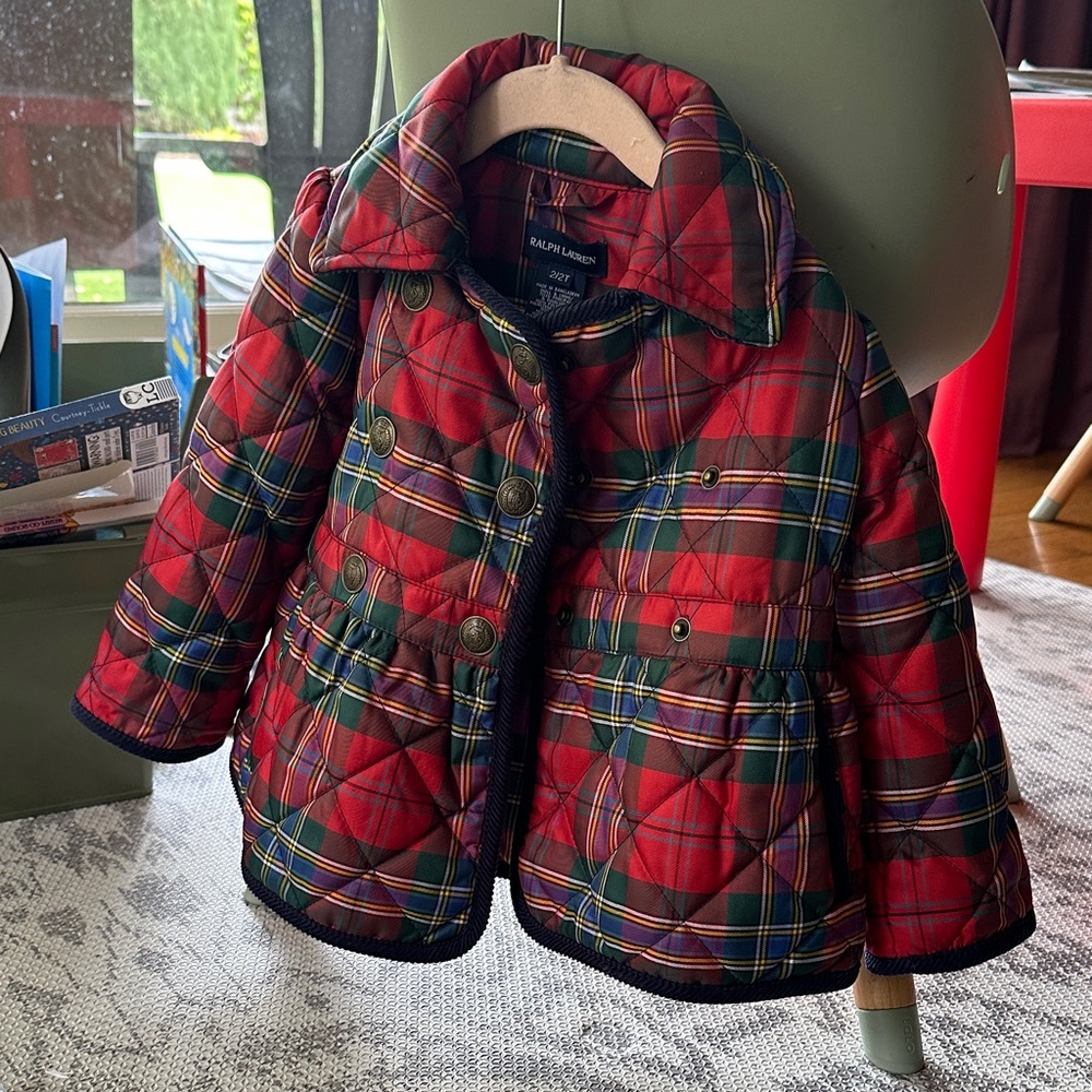 Ralph Lauren Kids Red and Green Plaid Jacket 2t